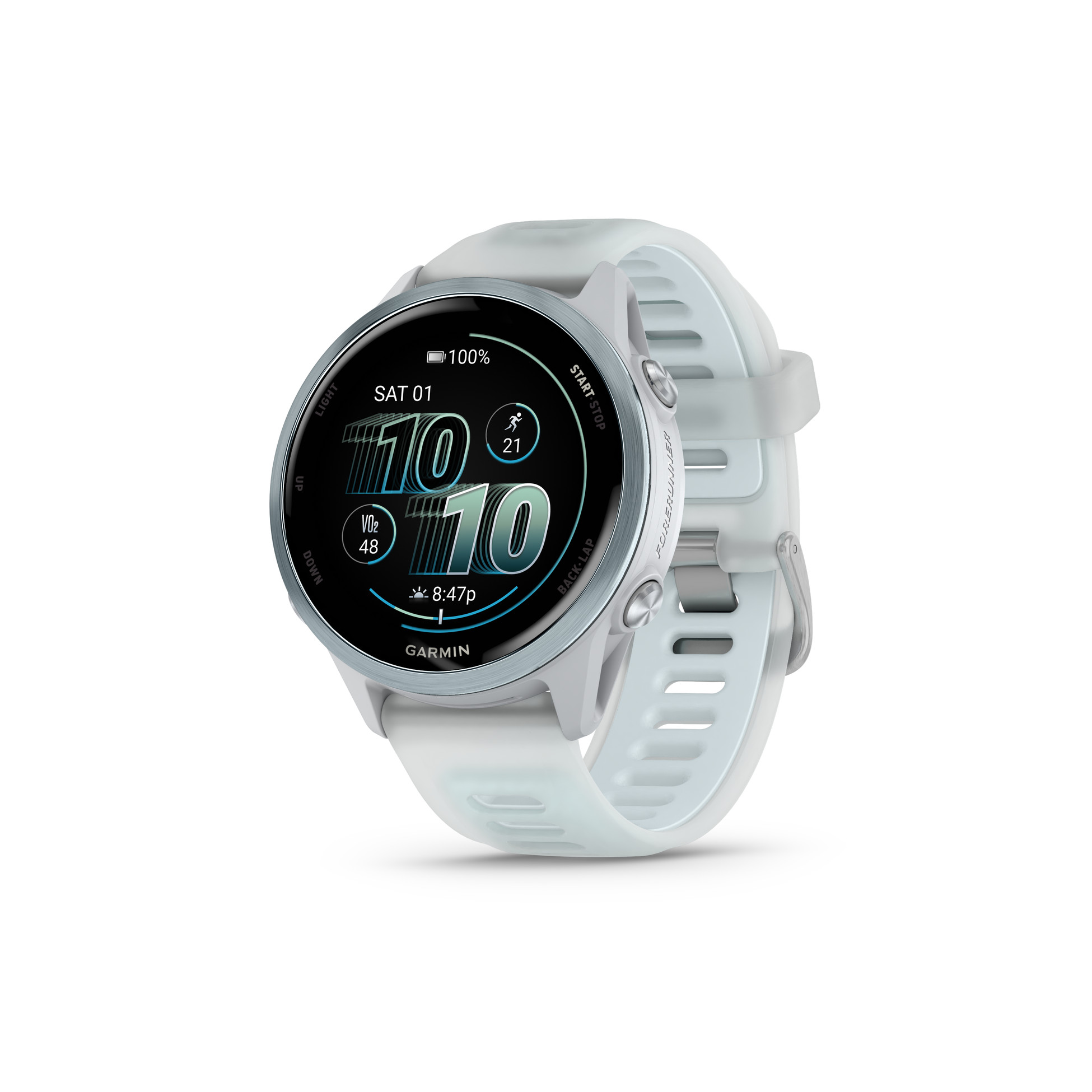 GPS-Sportuhr Forerunner 570 42 mm Steinweiß/Cloud Blue