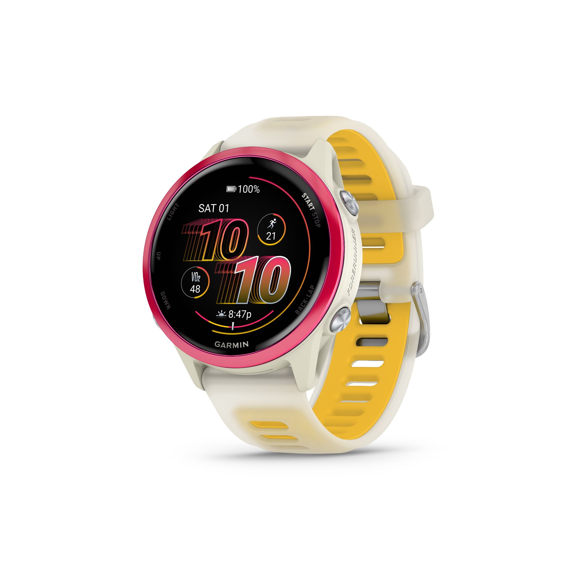 GPS-Sportuhr Forerunner 570 42 mm Bone/Himbeerrot