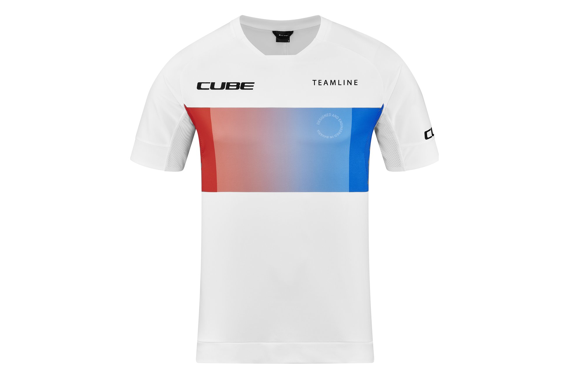 MTB Rundhalstrikot kurzarm white´n´blue´n´red